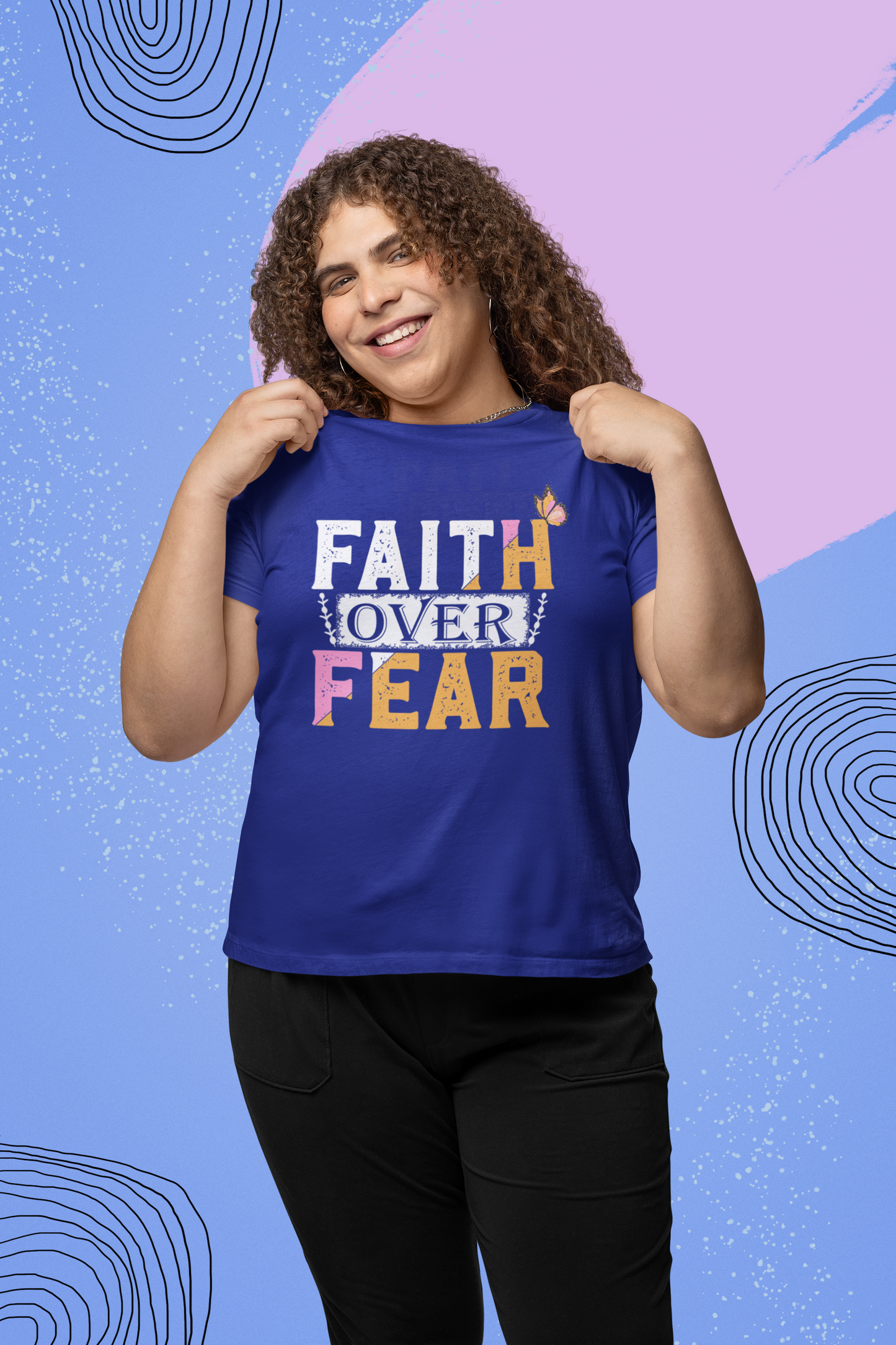 Women's Round Neck T-Shirt - Faith Over Fear